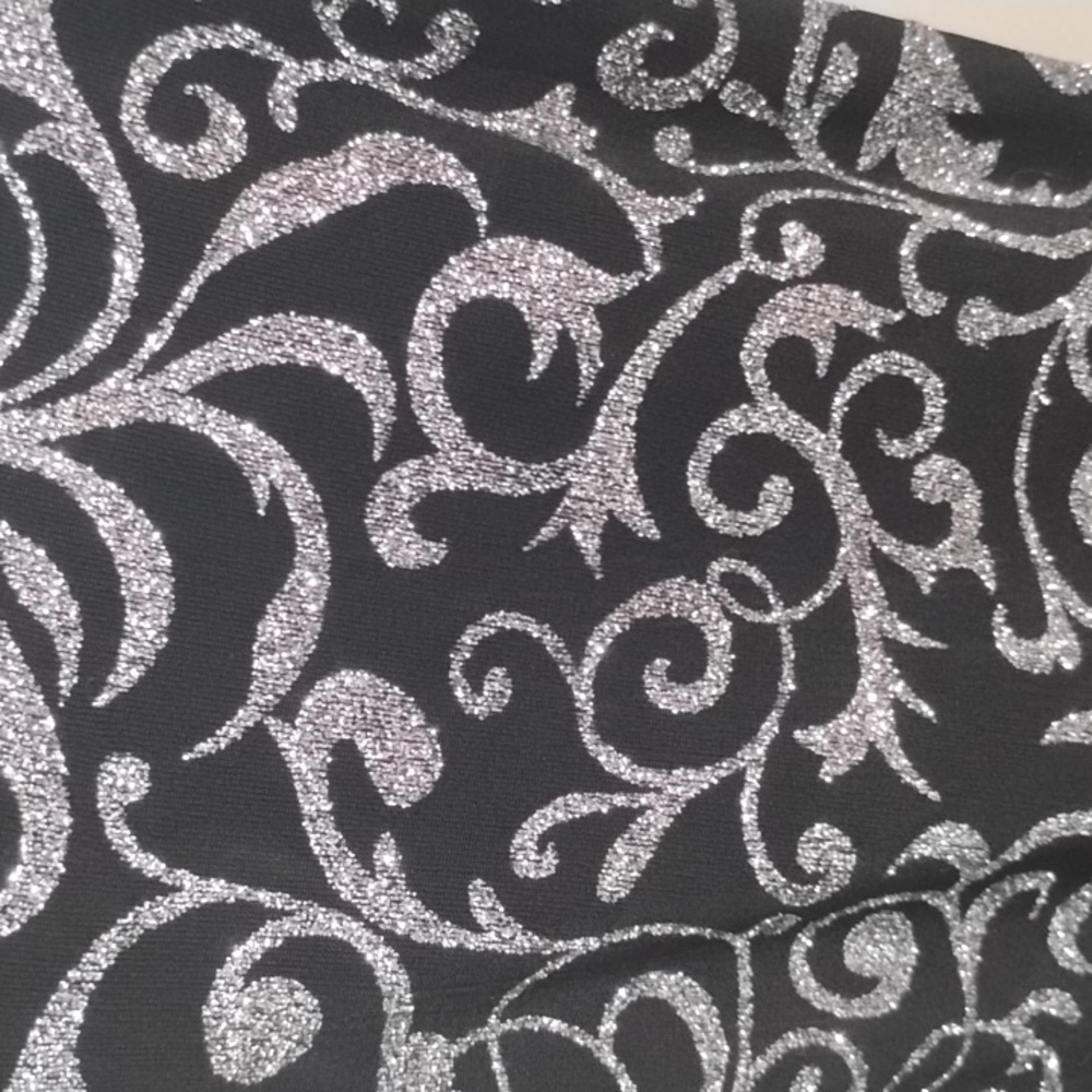 Vintage J.B.S. LTD. Women's Black & Silver Metallic Sparkle Abstract Print Top - Picture 13 of 13